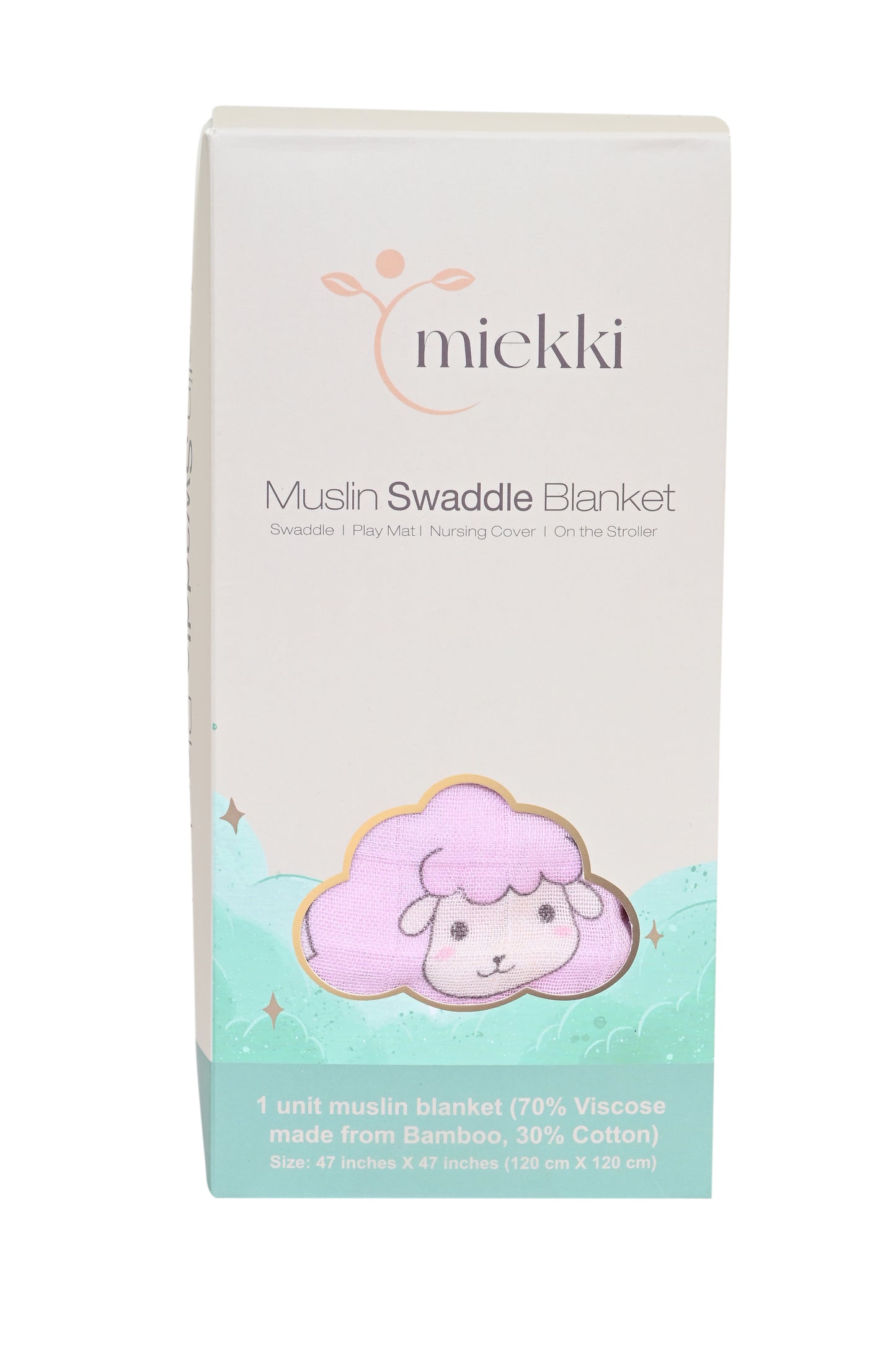 Baby Swaddle Blanket- Sheep (pink)