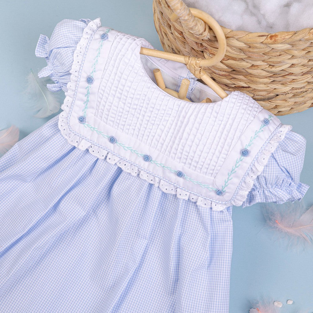 Annette Blue Embroidery Dress