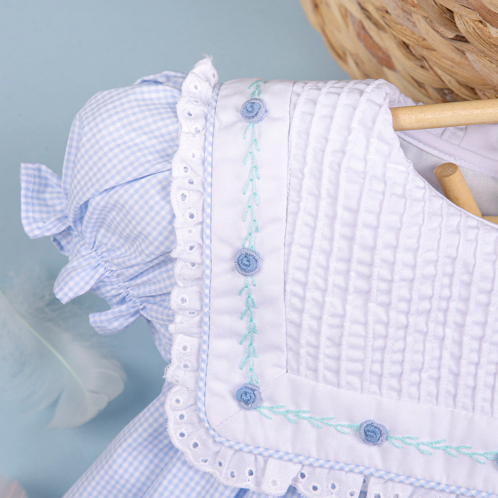 Annette Blue Embroidery Dress