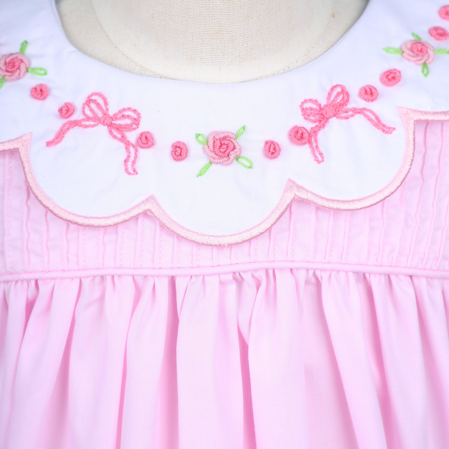 Isabella Pink Embroidery Dress