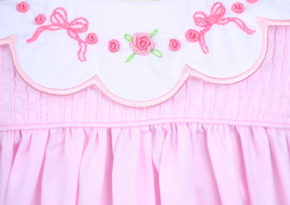 Isabella Pink Embroidery Dress