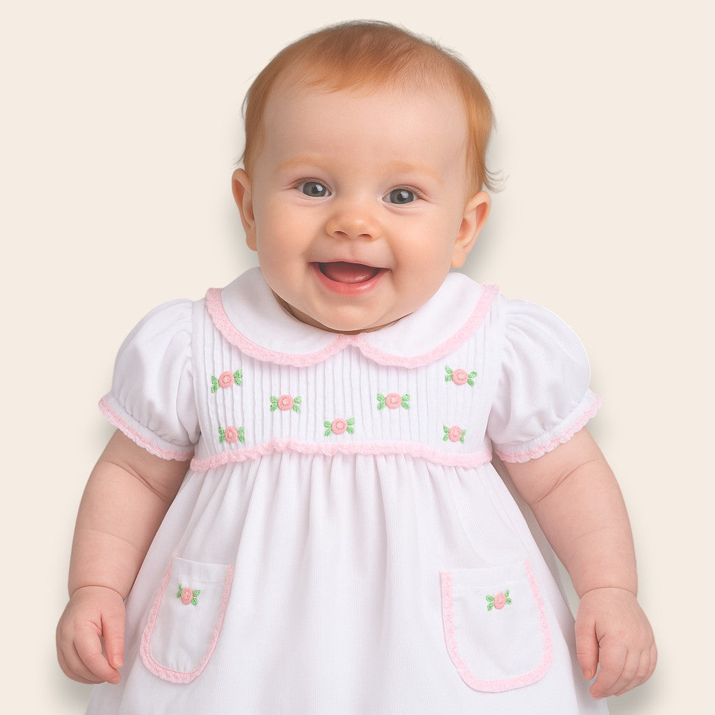 Alessandra White Embroidery Dress