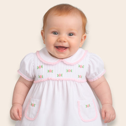 Alessandra White Embroidery Dress