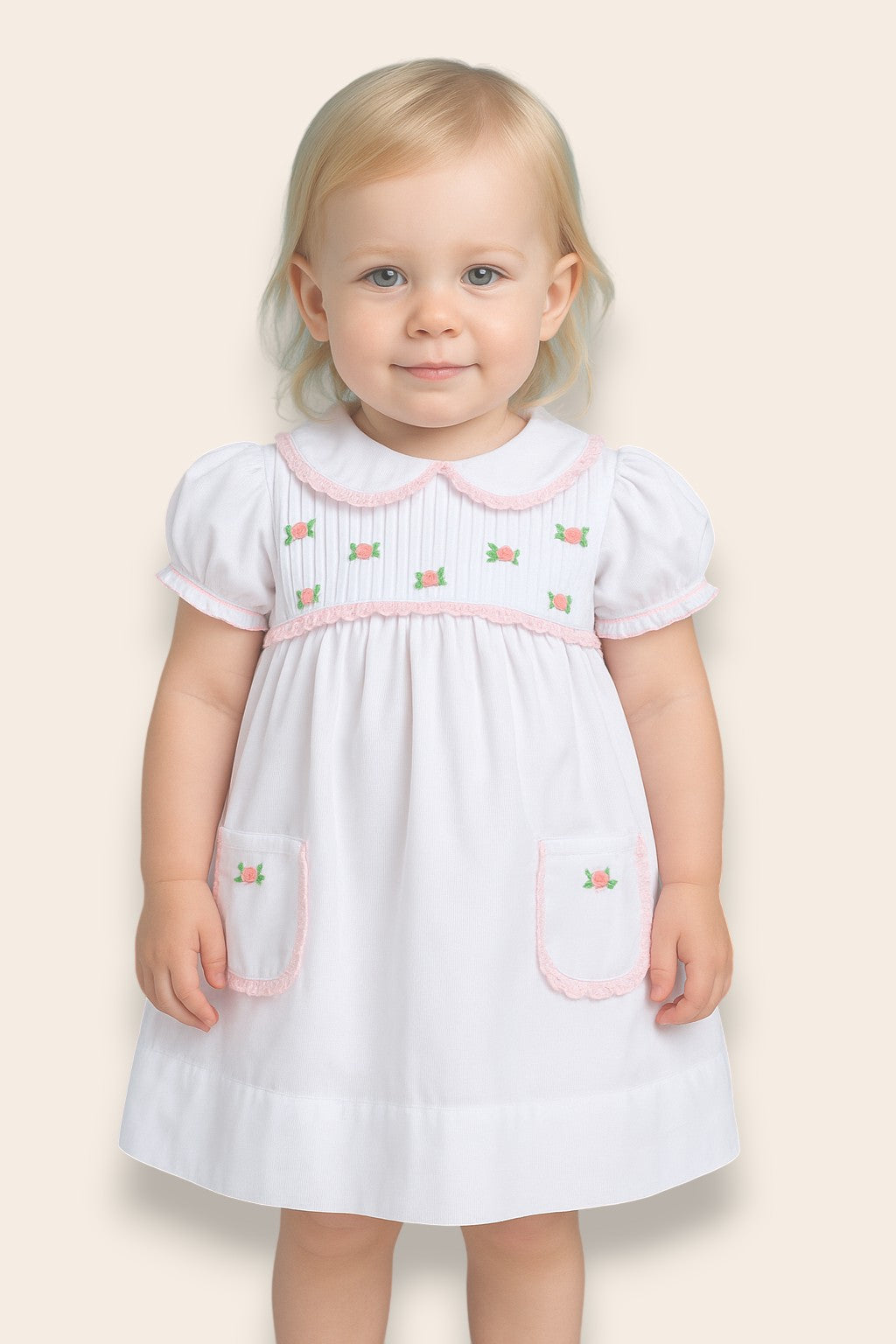 Alessandra White Embroidery Dress