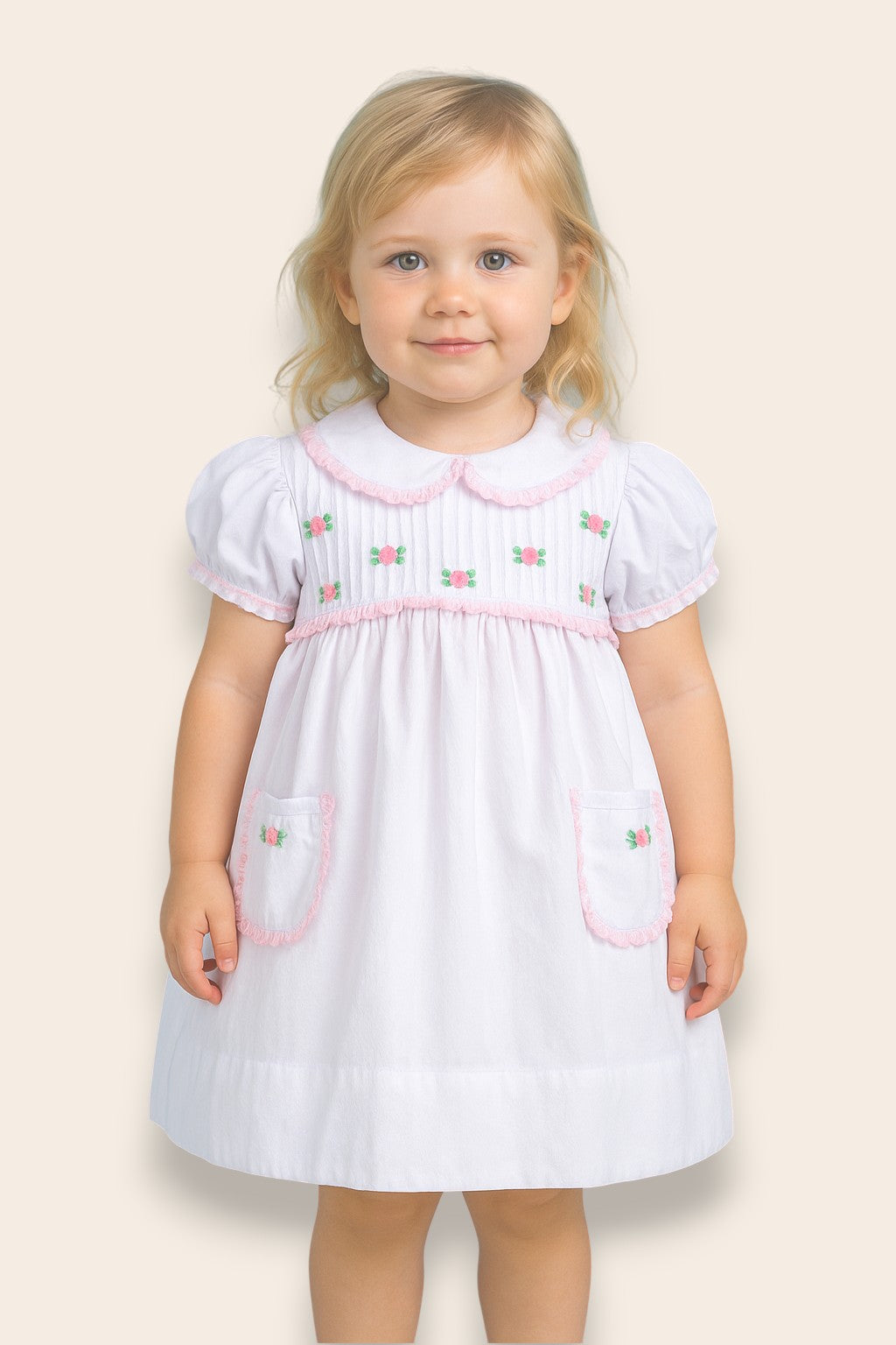 Alessandra White Embroidery Dress