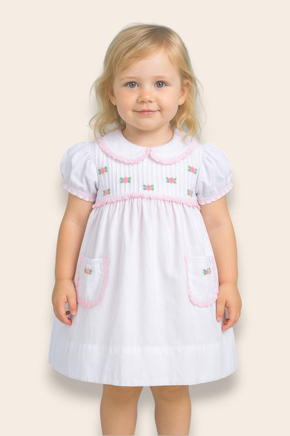 Alessandra White Embroidery Dress