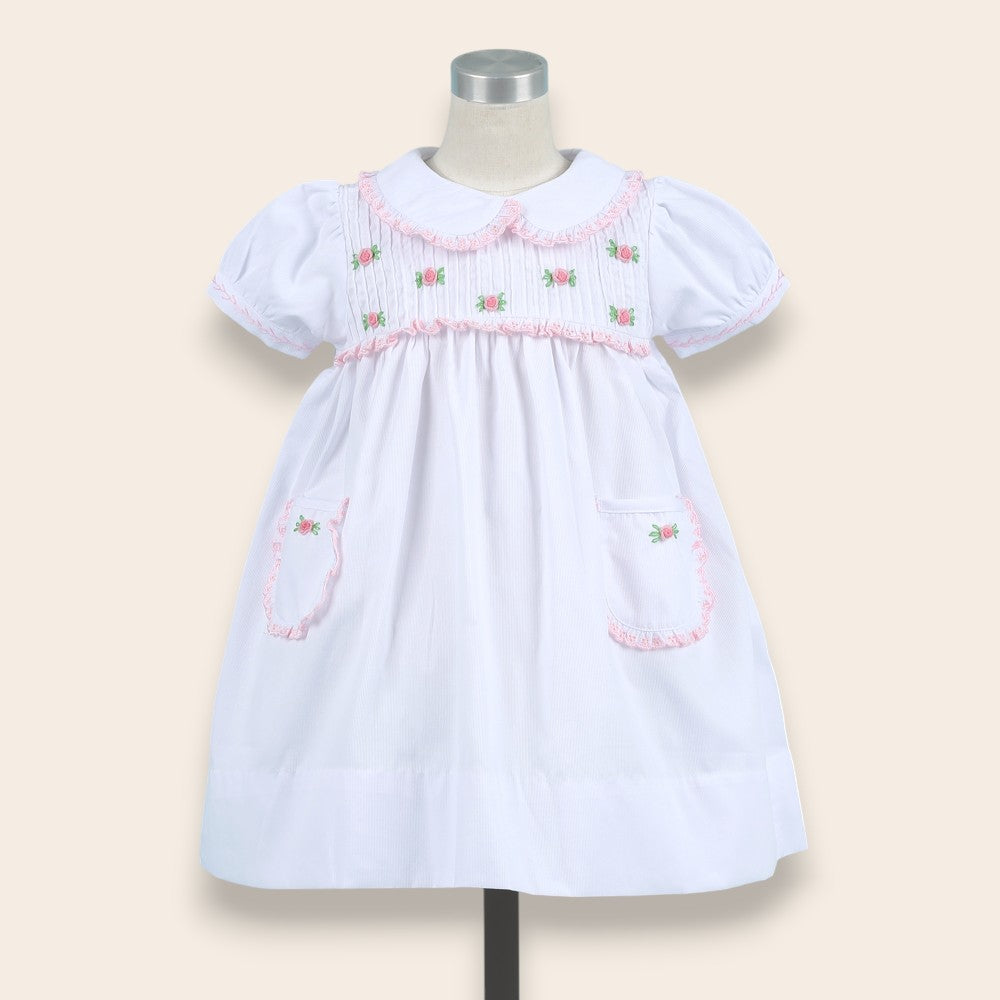 Alessandra White Embroidery Dress