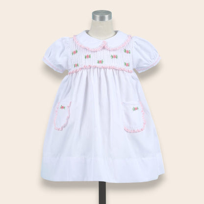 Alessandra White Embroidery Dress