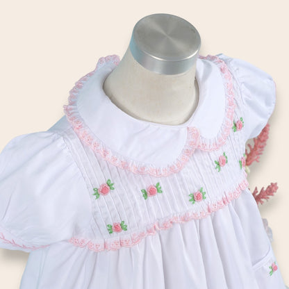 Alessandra White Embroidery Dress