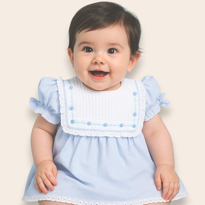 Annette Blue Embroidery Dress