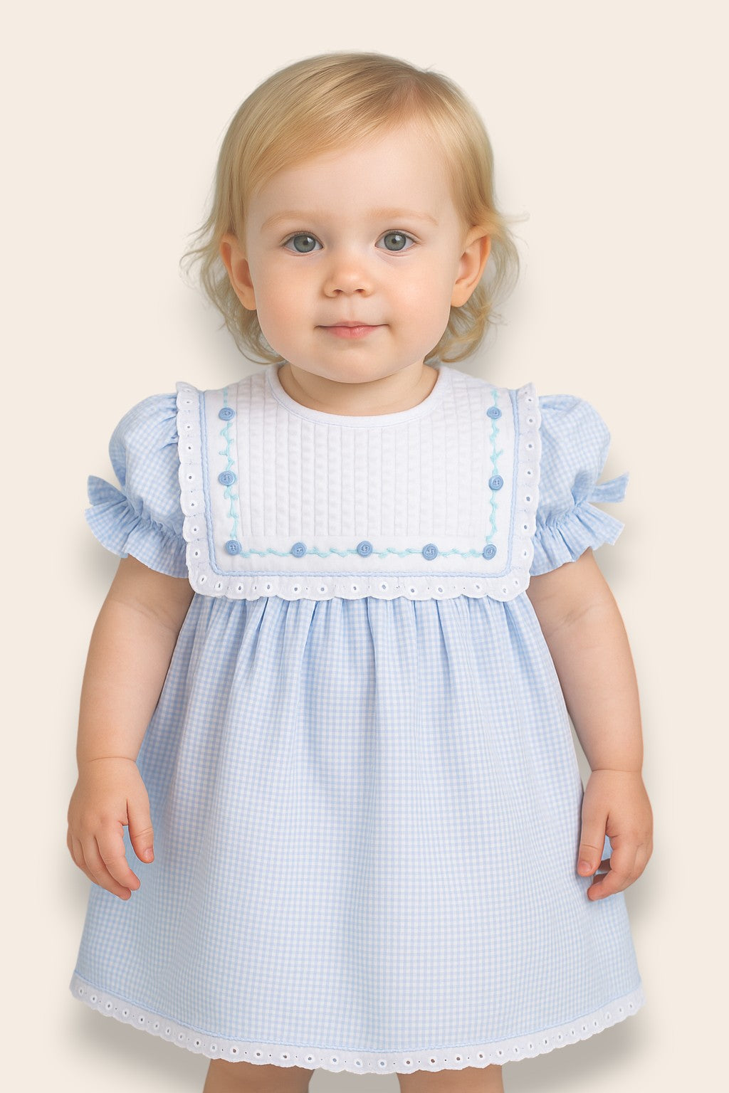 Annette Blue Embroidery Dress