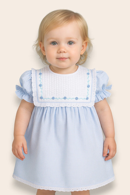 Annette Blue Embroidery Dress