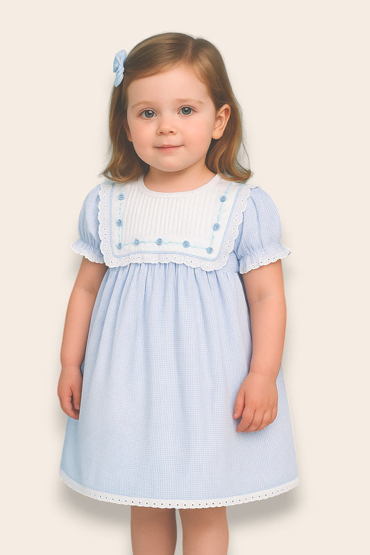 Annette Blue Embroidery Dress