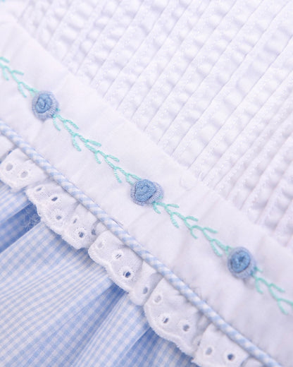 Annette Blue Embroidery Dress