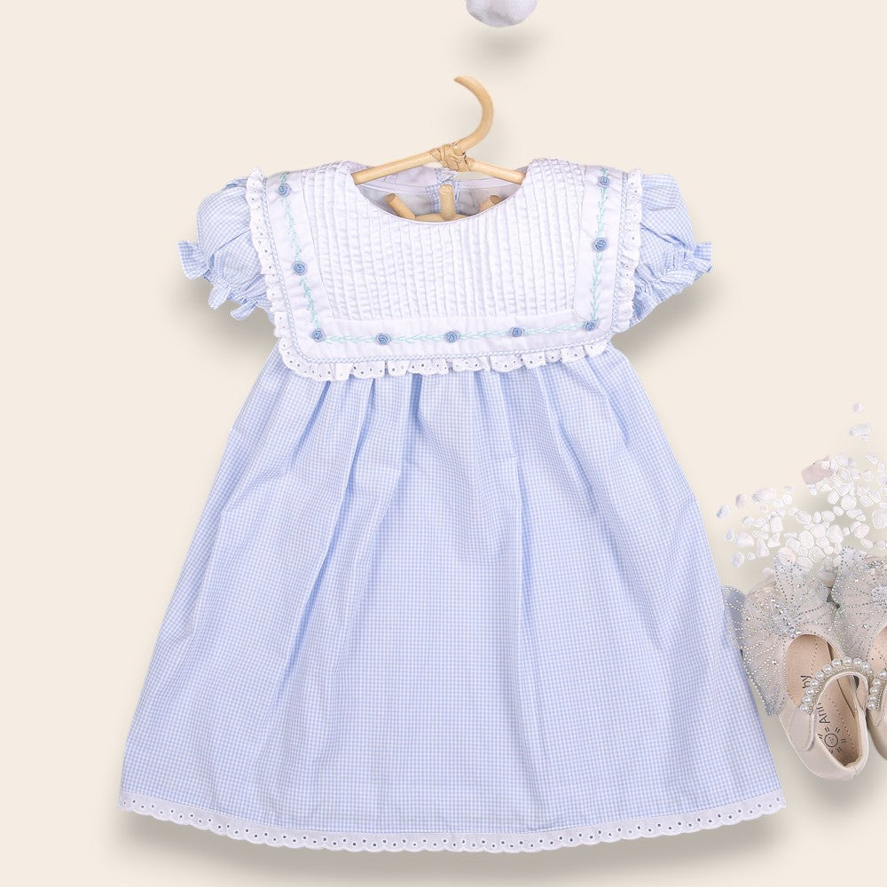 Annette Blue Embroidery Dress