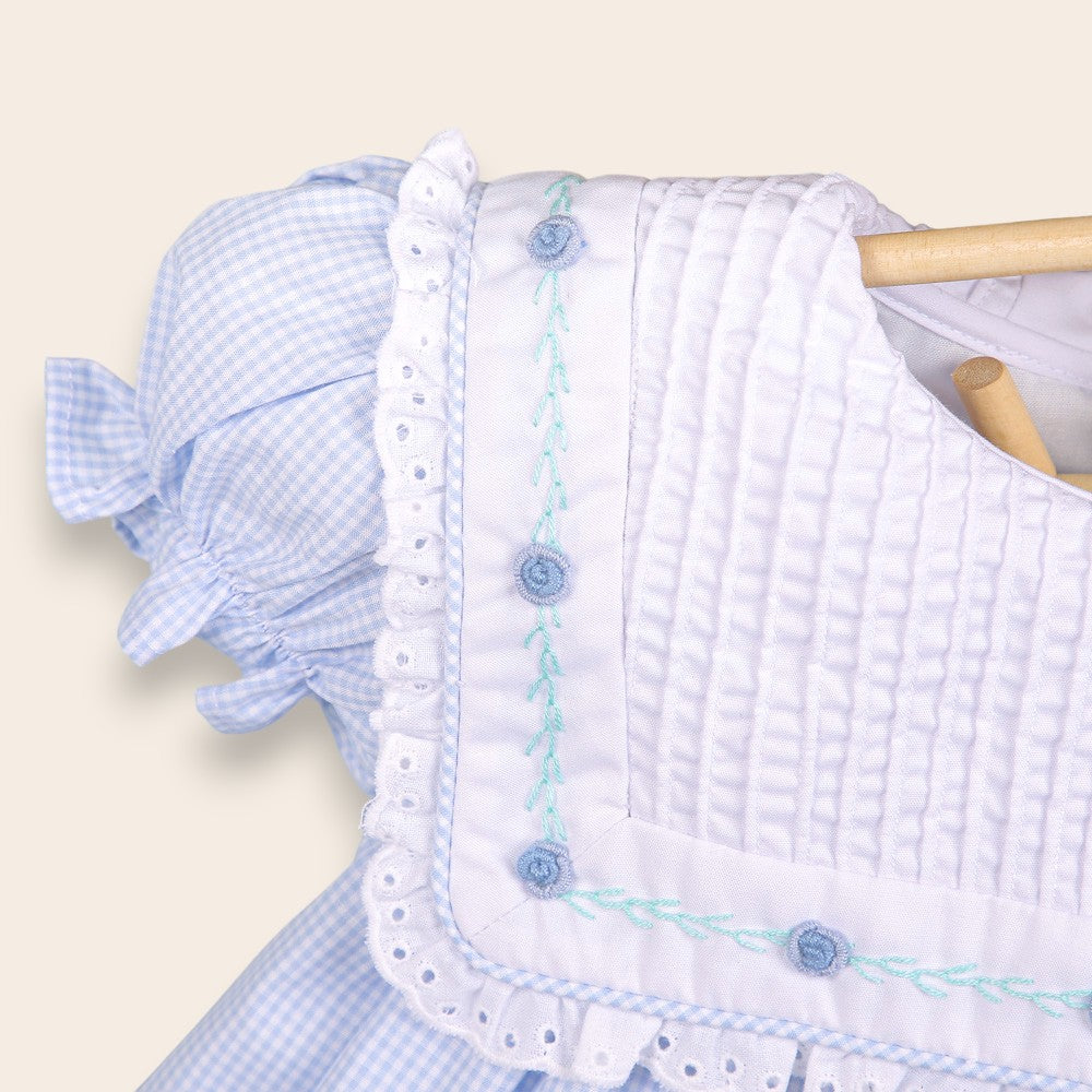 Annette Blue Embroidery Dress