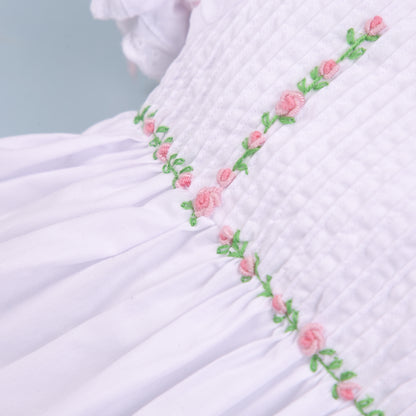 Lia Embroidered White Flower Dress