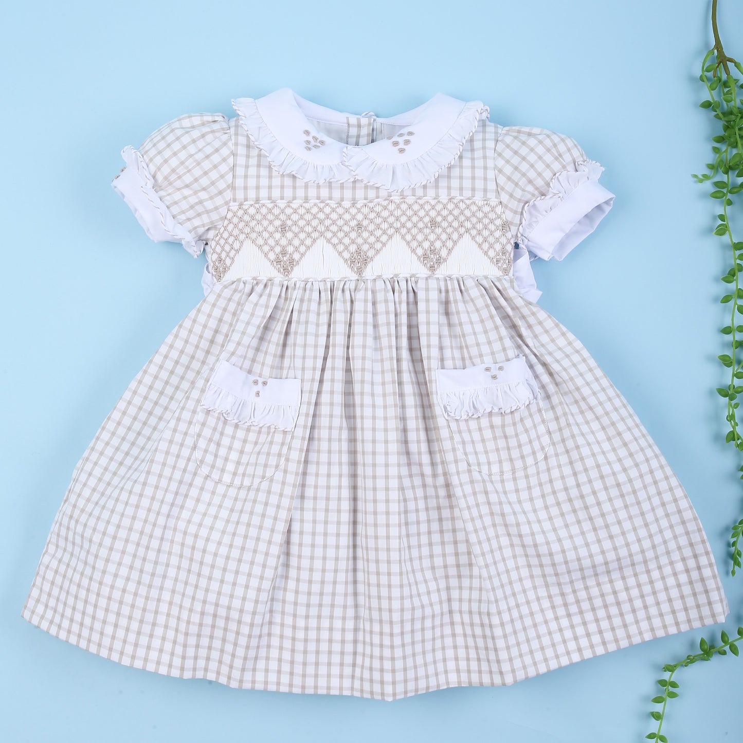 Daniela Geometric Smocked Dress