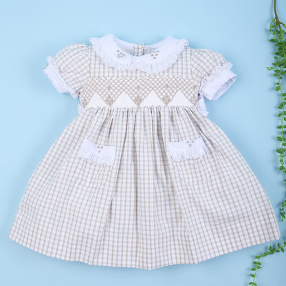 Daniela Geometric Smocked Dress