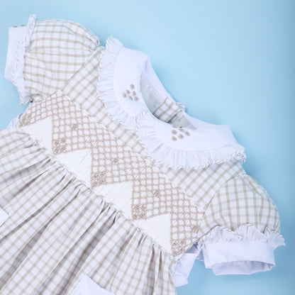 Daniela Geometric Smocked Dress