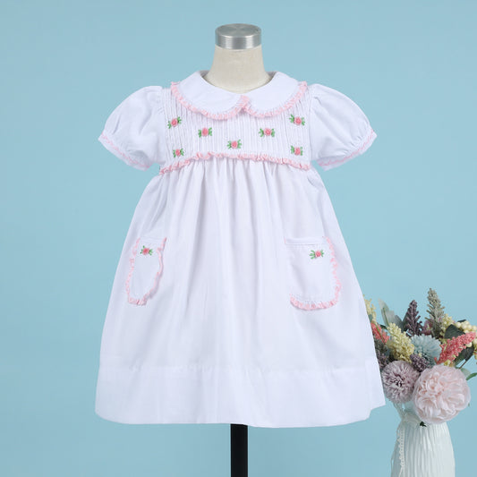 Alessandra White Embroidery Dress
