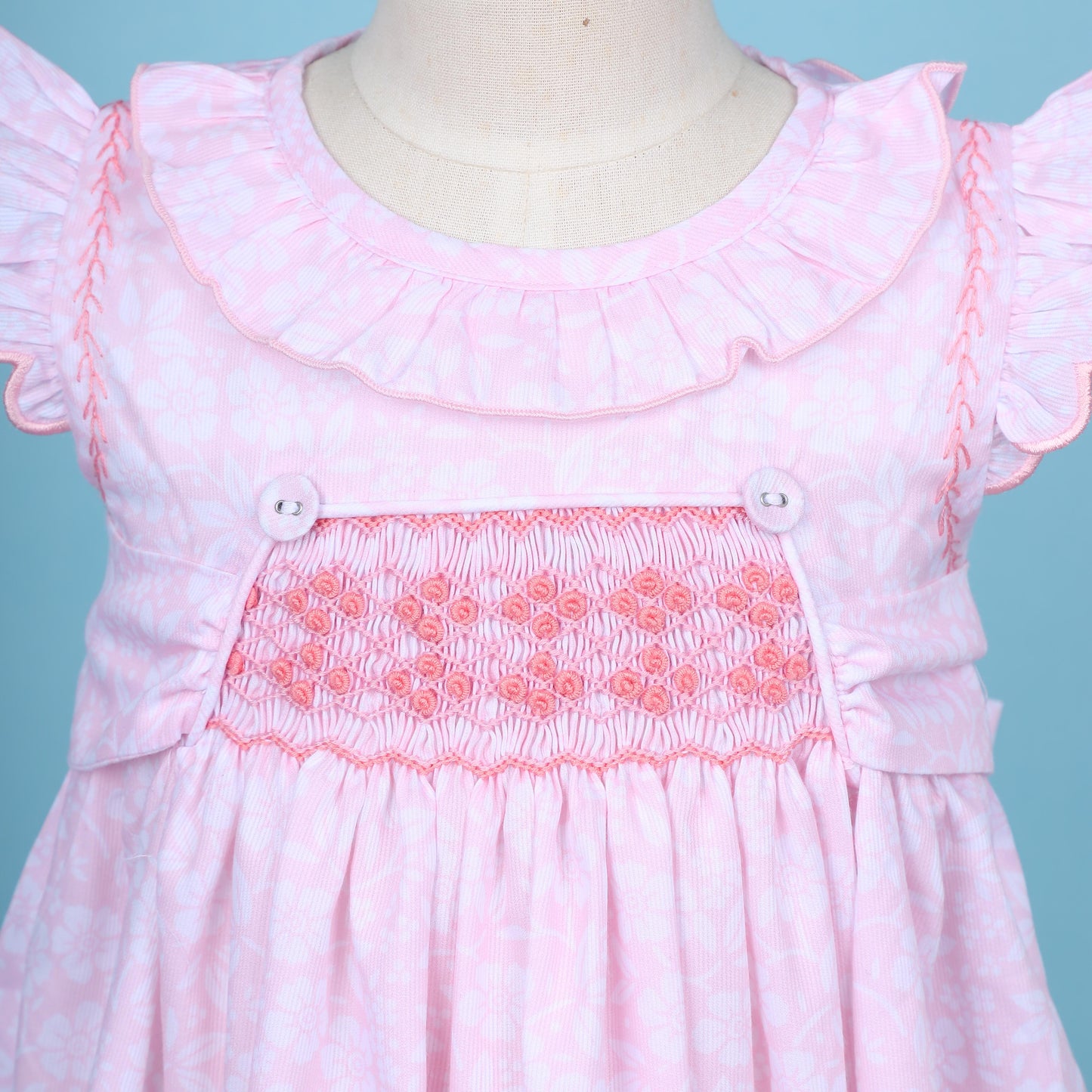 Mirella Pink Hand-Smocked Dress