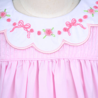 Isabella Pink Embroidery Dress