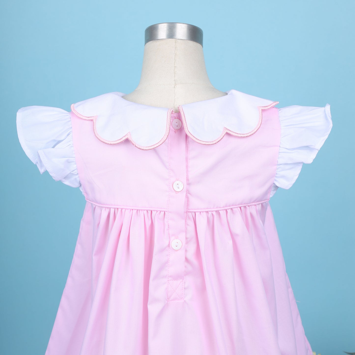 Isabella Pink Embroidery Dress
