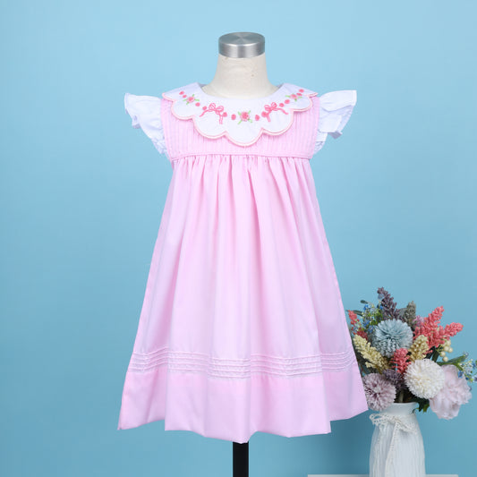 Isabella Pink Embroidery Dress