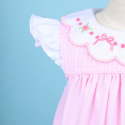 Isabella Pink Embroidery Dress