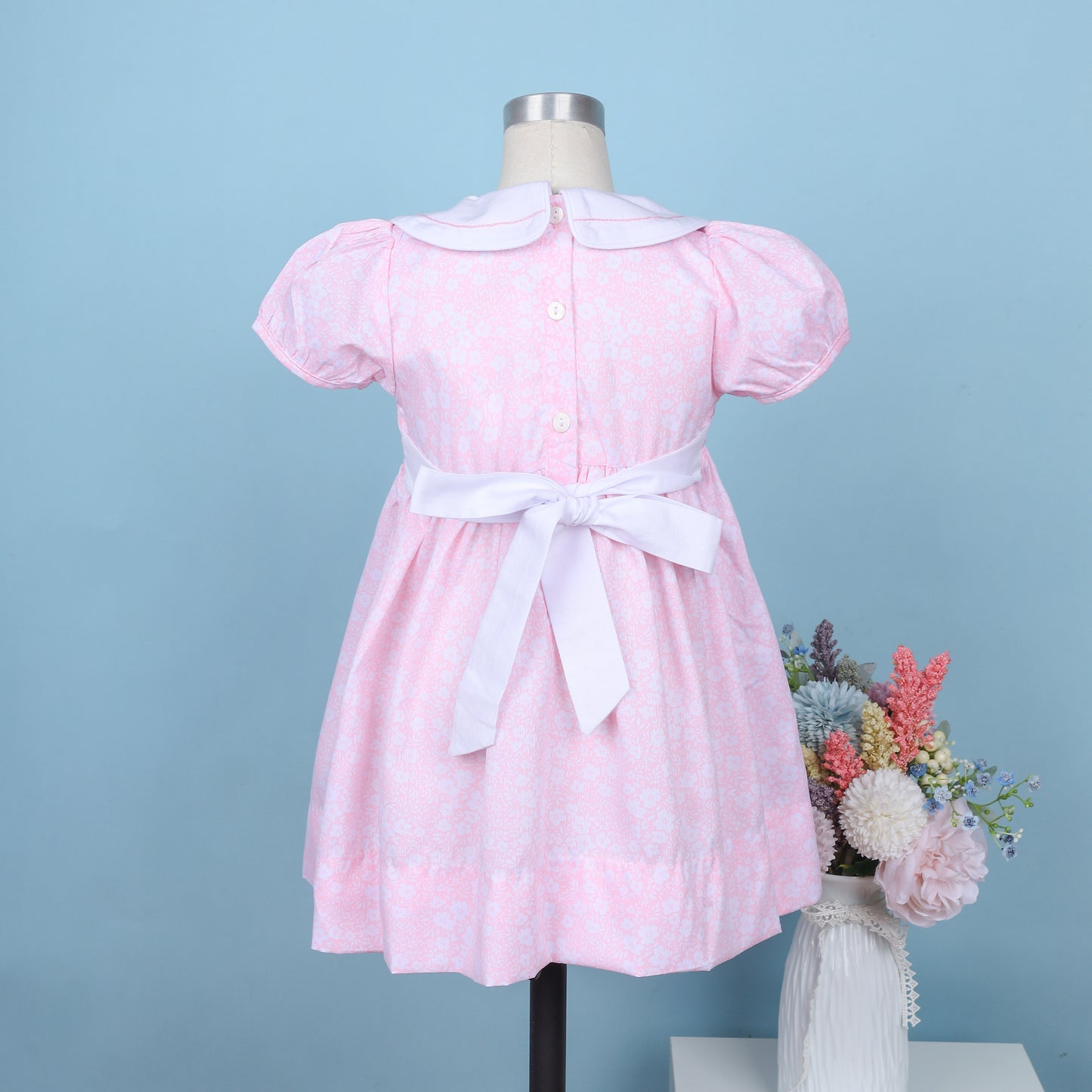 Norve Pink Embroidery Dress
