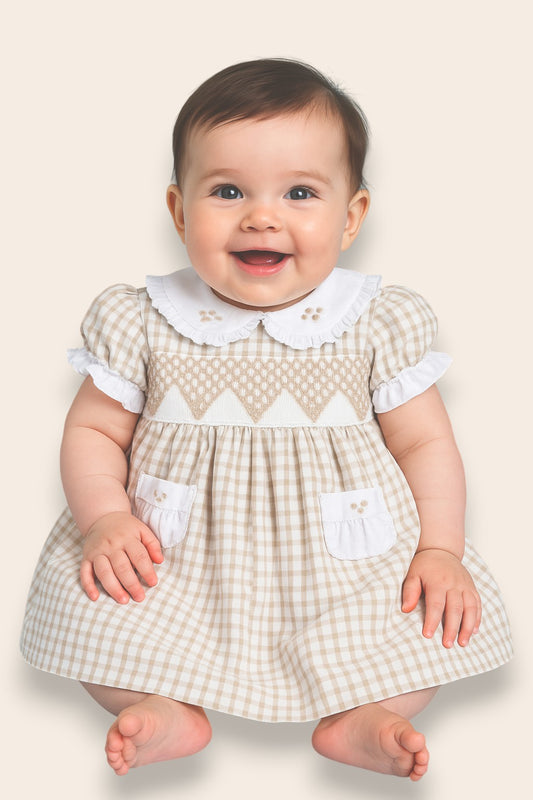 Daniela Geometric Smocked Dress