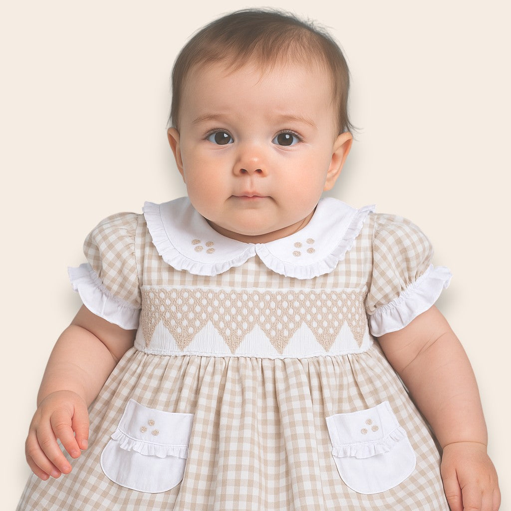 Daniela Geometric Smocked Dress