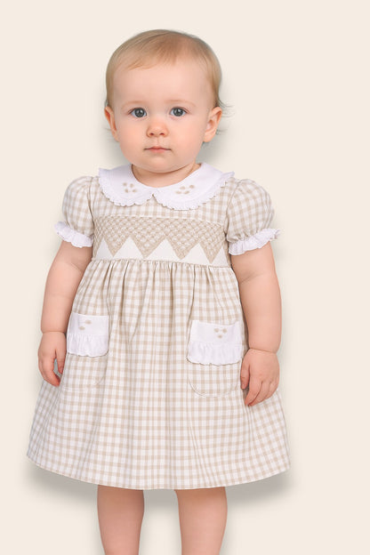 Daniela Geometric Smocked Dress