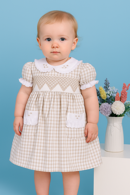 Daniela Geometric Smocked Dress