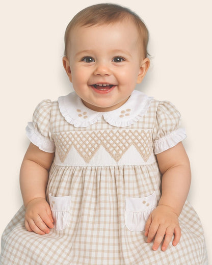 Daniela Geometric Smocked Dress