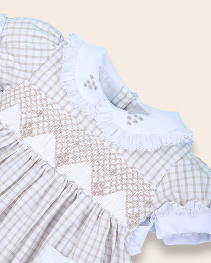 Daniela Geometric Smocked Dress