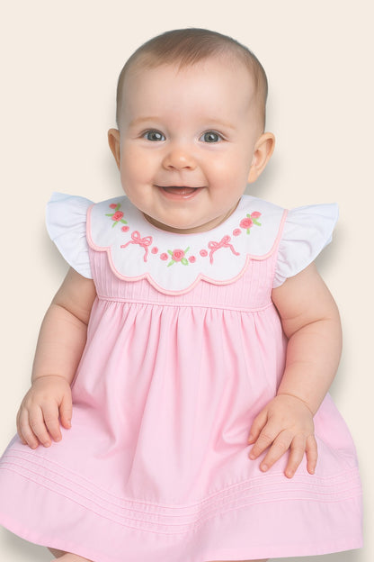 Isabella Pink Embroidery Dress