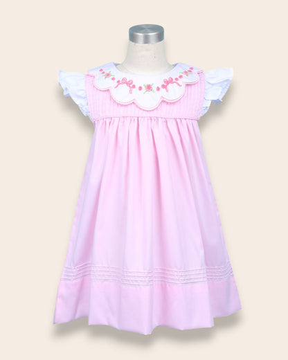 Isabella Pink Embroidery Dress