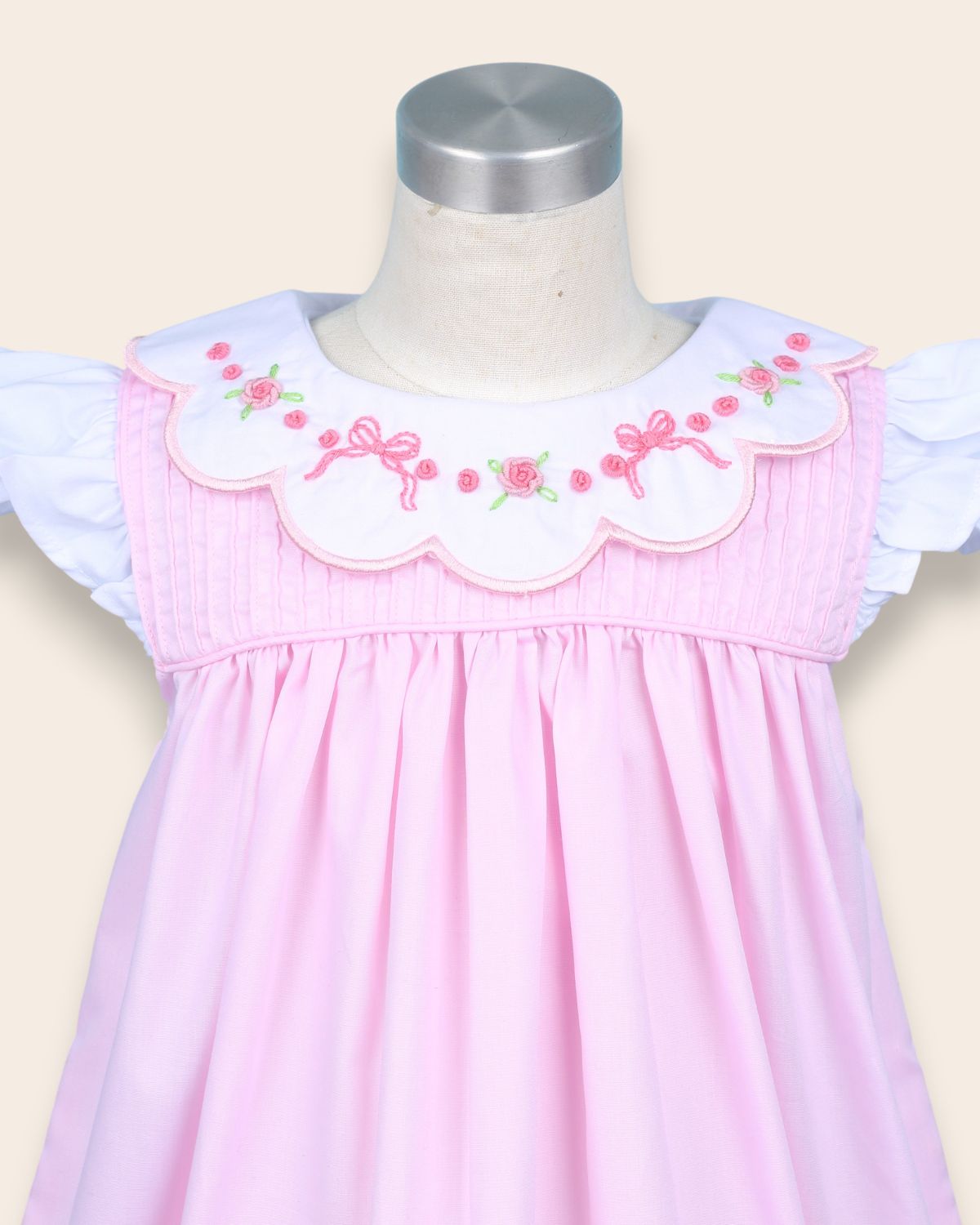 Isabella Pink Embroidery Dress