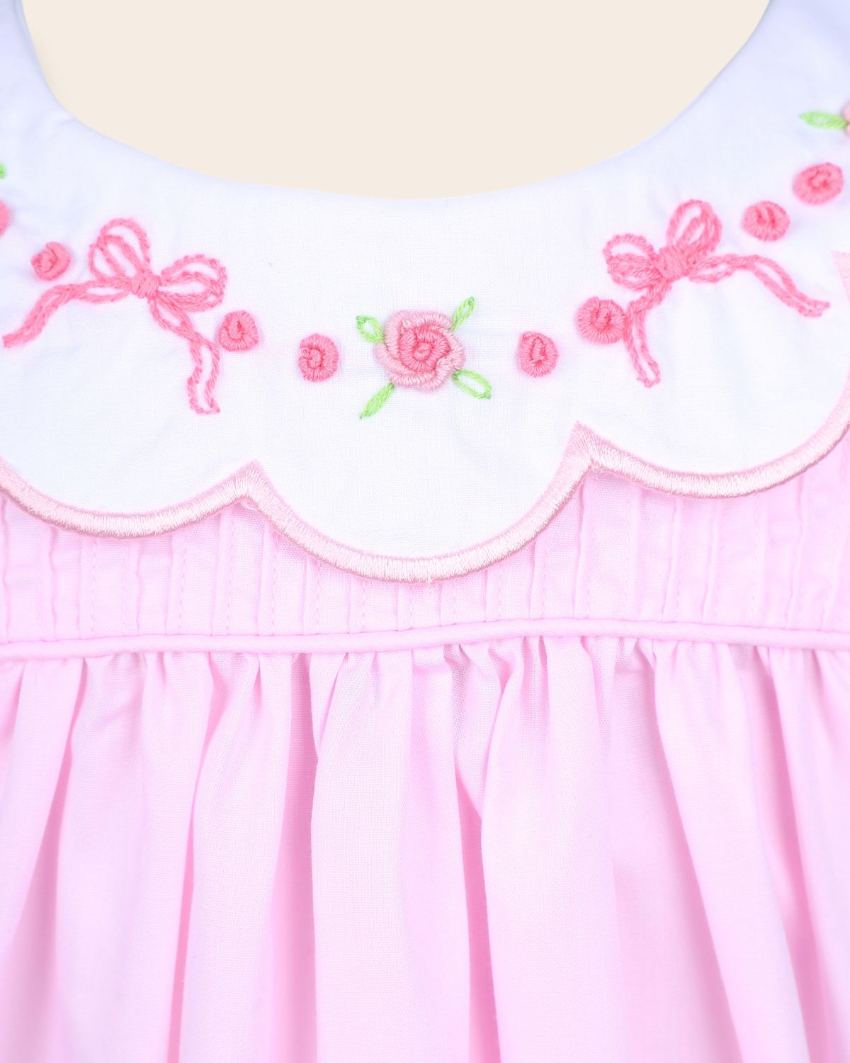 Isabella Pink Embroidery Dress