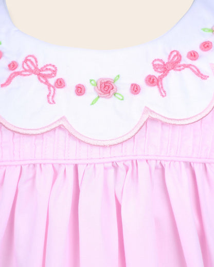 Isabella Pink Embroidery Dress