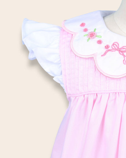 Isabella Pink Embroidery Dress