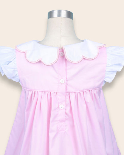 Isabella Pink Embroidery Dress