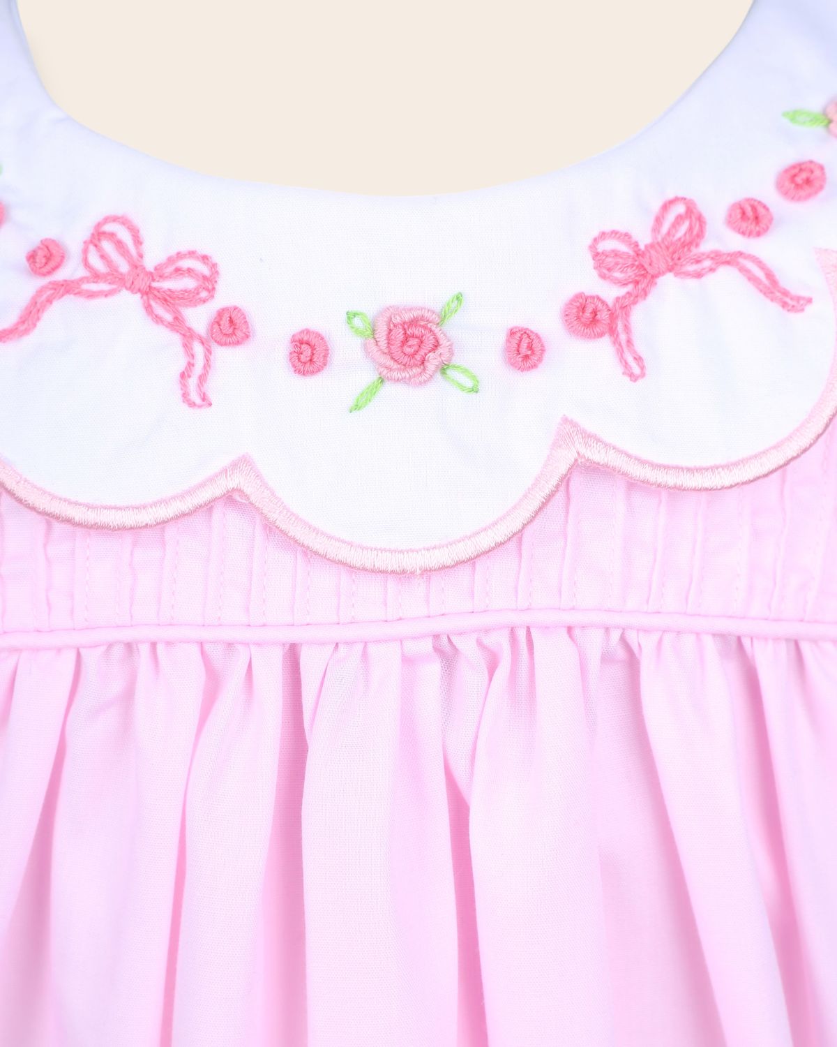 Isabella Pink Embroidery Dress