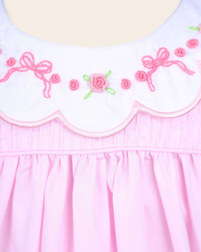Isabella Pink Embroidery Dress