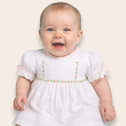 Lia Embroidered White Flower Dress