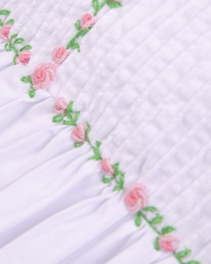 Lia Embroidered White Flower Dress