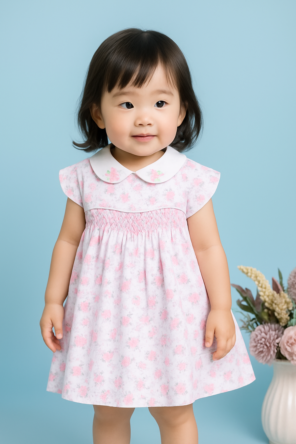 Martina Pink Floral Dress