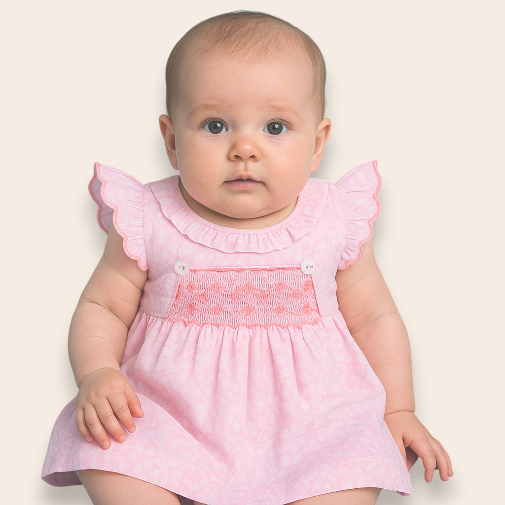 Mirella Pink Hand-Smocked Dress